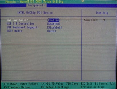 BIOS-да USB-ны пайдалануды тексереміз Проверяем задействование USB в биосе