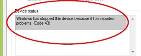 Скриншот Windows бұл құрылғыны тоқтатты, себебі ол ақаулық туралы хабарлады (код 43) Скриншот Windows has stopped this device because it has reported problems.(Code 43)