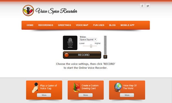 Voice Spice Recorder интерфейсі Интерфейс Voice Spice Recorder