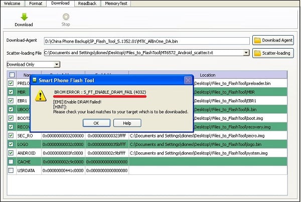 S_FT_ENABLE_DRAM_FAIL (4032) қате скриншоты Скриншот ошибки S_FT_ENABLE_DRAM_FAIL (4032)