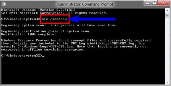 Sfc / scannow іске қосамыз Выполняем sfc /scannow