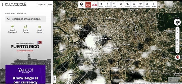 «MapQuest» қызметі - АҚШ-тағы екінші танымал Сервис "MapQuest" - второй по популярности в США