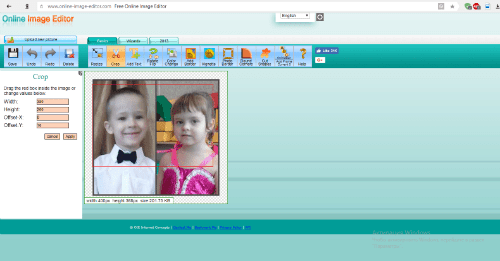 Сервис интерфейсі Online Image Editor Интерфейс сервиса Online Image Editor
