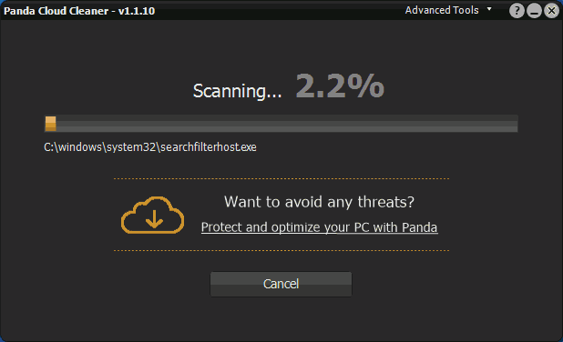 files/2017/12/panda-cloud-cleaner-scan.png 618w, http://www.7.kr.ua/files/2017/12/panda-cloud-cleaner-scan-300x183.png 300в Запускаем антивирус в Windows 10