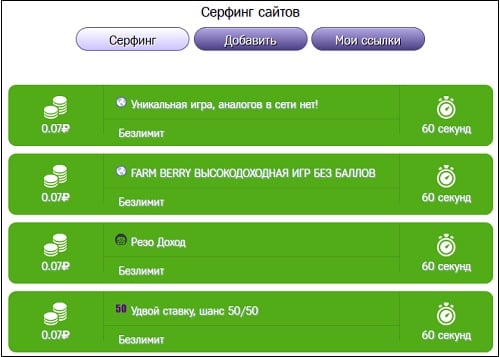 Сайттарда серфингтен түскен табыстар Заработок от сёрфинга на сайтах